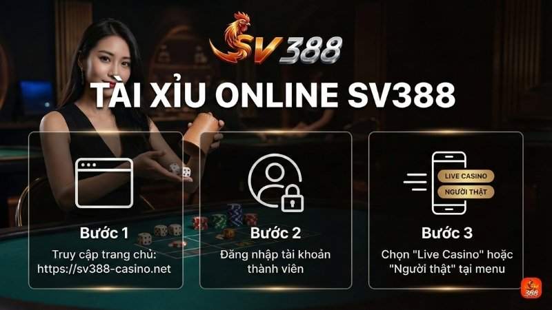 Bước 1: Truy cập vào Tài Xỉu Online SV388