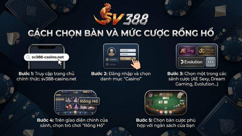 Cách chọn bàn chơi và mức cược