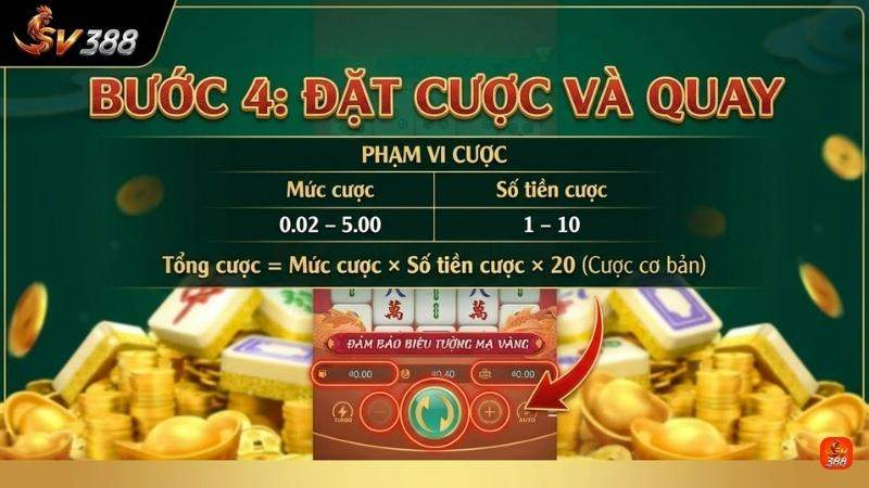 Thiết lập mức cược và nhấn Quay