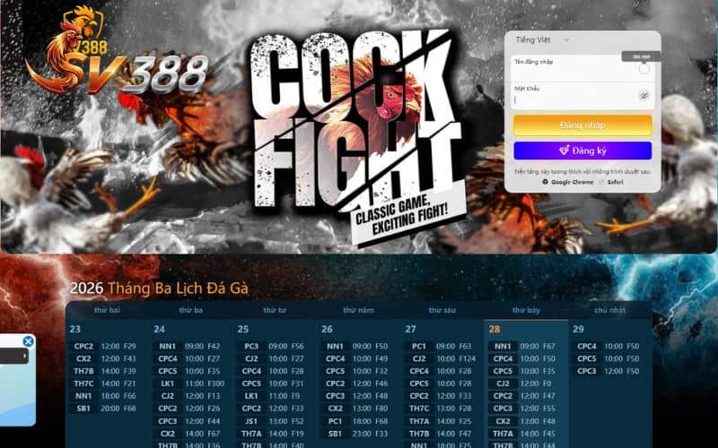 Nhà cái SV388 nổi bật với sản phẩm cược đá gà trực tiếp Nhà cái SV388 nổi bật với sản phẩm cược đá gà trực tiếp